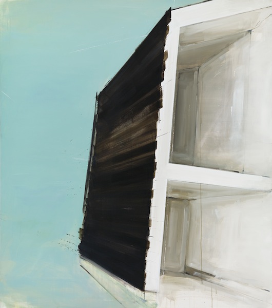André Deloar: The Shifted Wall v2, 2015, Acryl und Öl auf Leinwand, 170 x 150 cm

